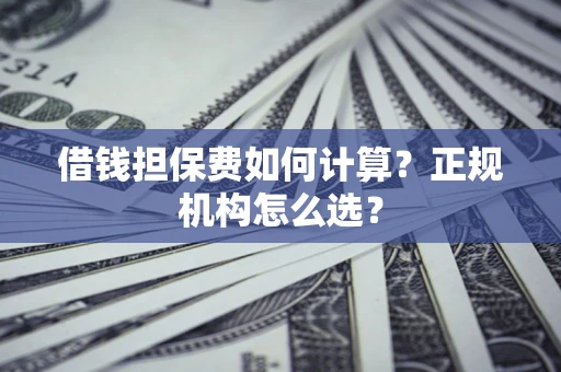 武汉借钱担保费如何计算？正规机构怎么选？