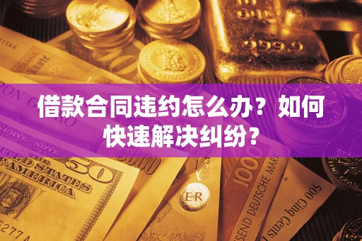 武汉借款合同违约怎么办？如何快速解决纠纷？