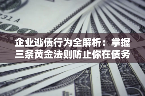 武汉企业逃债行为全解析：掌握三条黄金法则防止你在债务乱局中“踩雷”